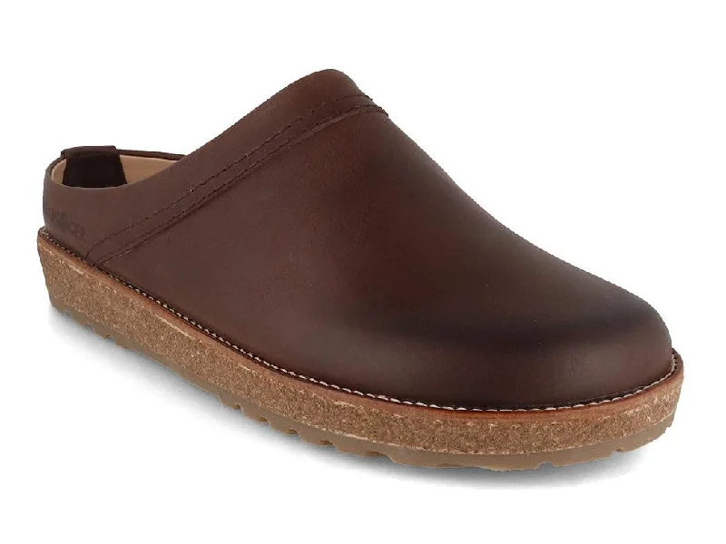 Cozy Fashion Sneakers HAFLINGER Men Women Leather Clogs 'Travel Classic', dark brown