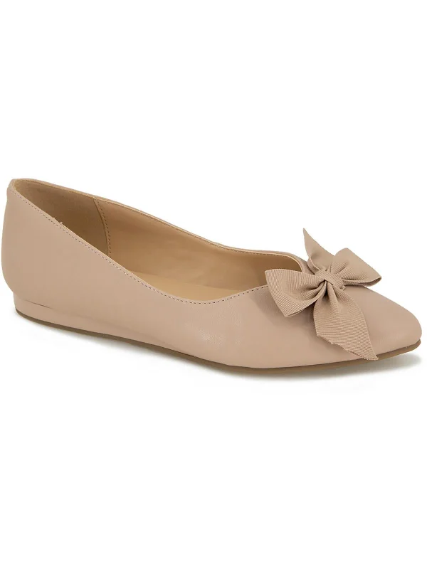 Ergonomic Running Shoes Lily Bow Womens Faux Leather Pointed Toe Loafers