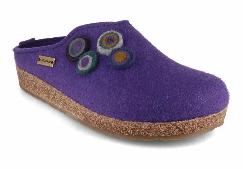 Trendy Street Casual Shoes HAFLINGER Women Clogs 'Grizzly Kanon', purple