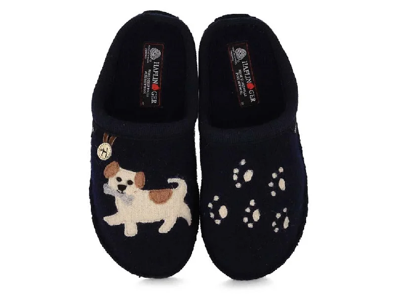 Airflow Running Shoes HAFLINGER Women Boiled Wool Slippers 'Flair Fido', dark blue