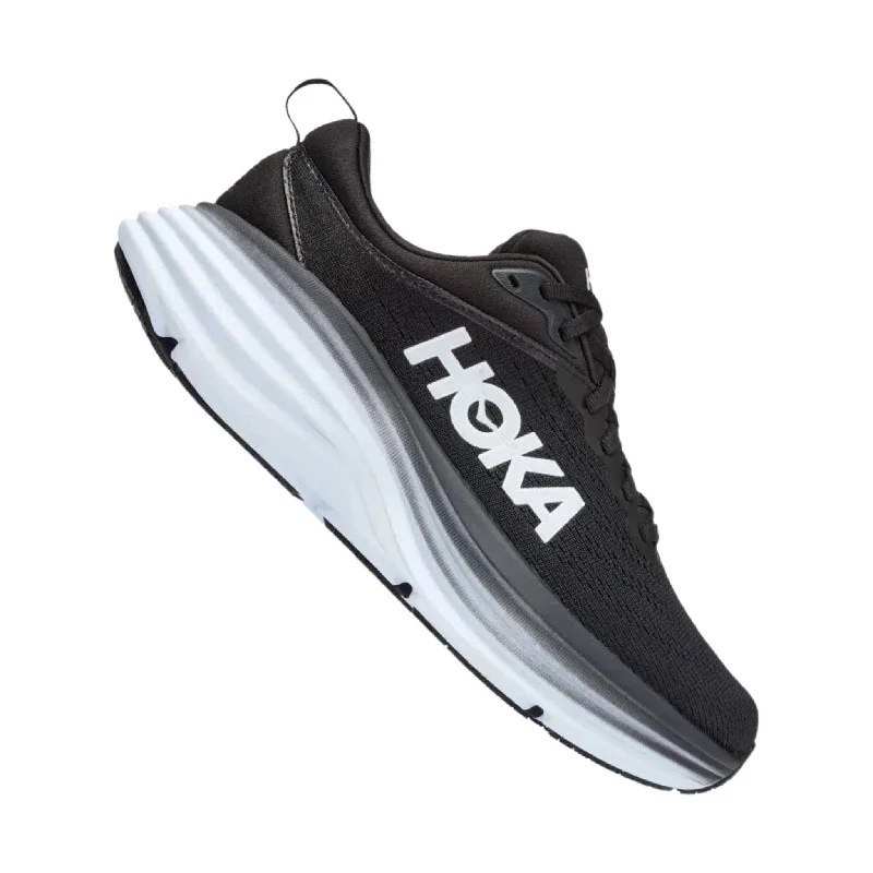 Trendy Air Cushion Shoes HOKA Women's Bondi 8 - Black/White