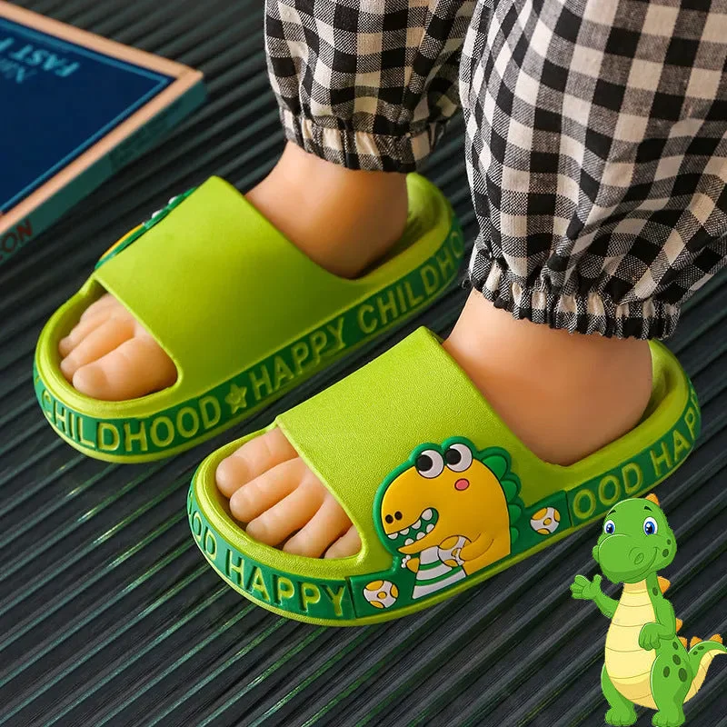 Everyday Wear Sneakers Wholesale PVC Cartoon Dinosaur Kids Slippers