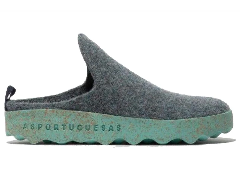 Durable Urban Sneakers ASPORTUGUESAS Women Felt Clogs 'Come', grey blue