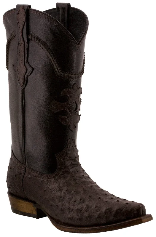 Sporty Flexible Sneakers Men's Brown Genuine Ostrich Quill Exotic Skin Cowboy Boots - Snip Toe Sporty Flexible Sneakers Men's Brown Genuine Ostrich Quill Exotic Skin Cowboy Boots - Snip Toe