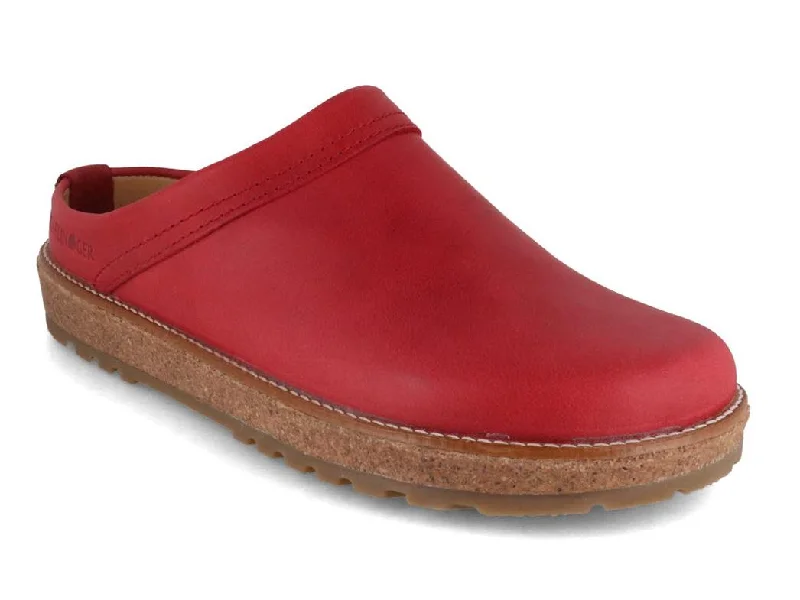 Ultra-Light Foam Sneakers HAFLINGER Men Women Leather Clogs 'Travel Classic', red