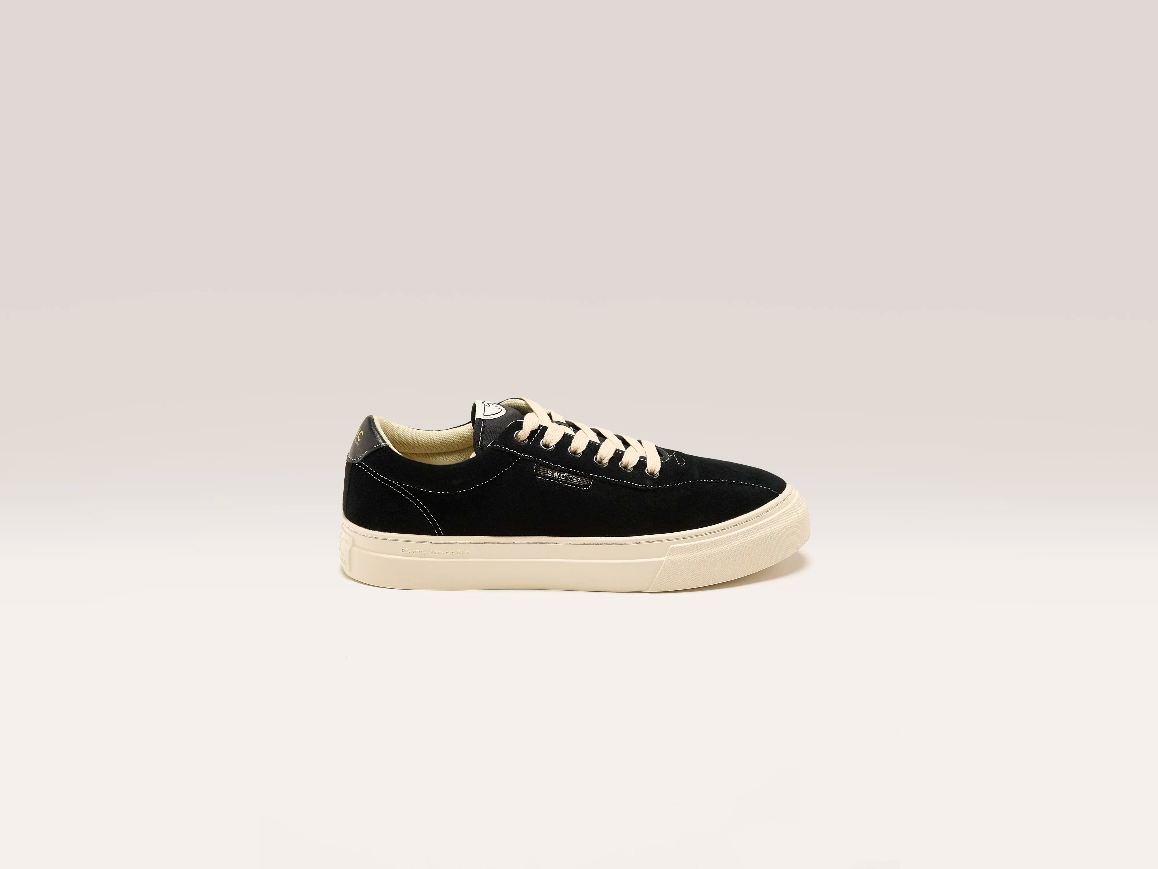 Cozy Fashion Sneakers Dellow 02 Cup Suede For Men (242 / M / BLACK)
