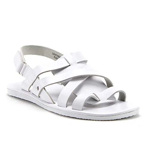 Trendy Air Cushion Shoes Men's 52626 Leather Roman Gladiator Criss Cross Sling Back Sandals Trendy Air Cushion Shoes Men's 52626 Leather Roman Gladiator Criss Cross Sling Back Sandals
