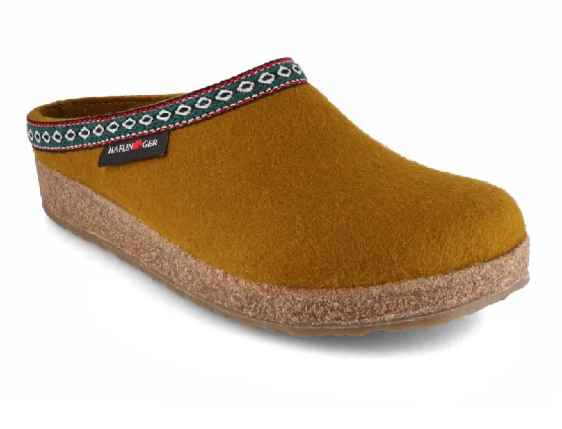 Soft Cushion Urban Shoes HAFLINGER Men Women Clogs 'Grizzly Franzl', masala