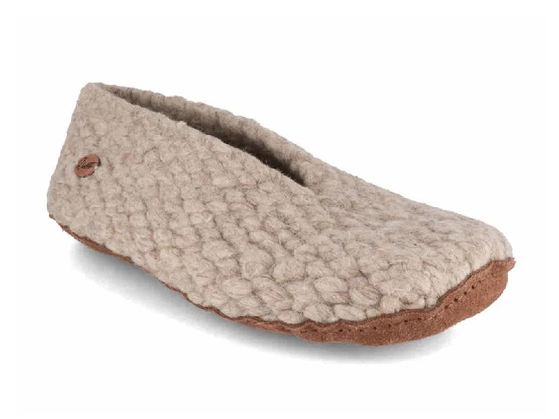 Breathable Everyday Shoes WoolFit® Woolies hand-woven Wool Slippers for Women, sand
