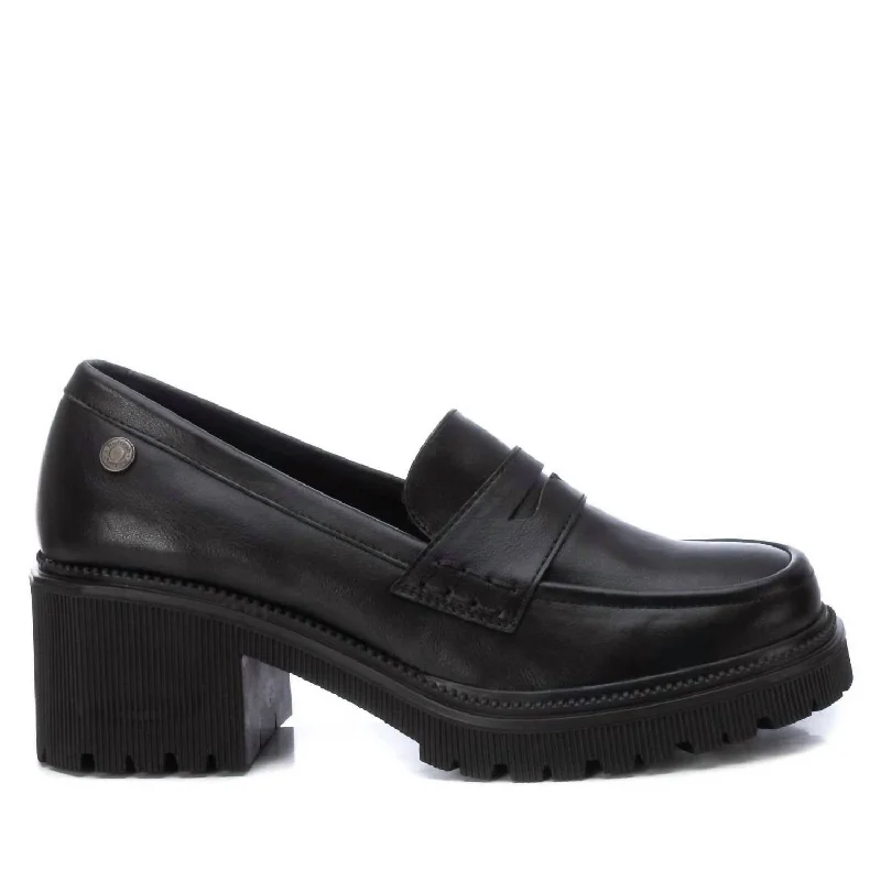 Ultra-Stylish Casual Shoes Women's Casual Heeled Moccasins In Black