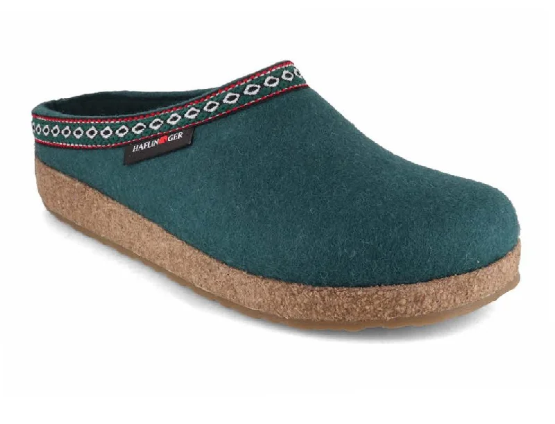 Chic Sport Walking Shoes HAFLINGER Men Women Clogs 'Grizzly Franzl', pine green