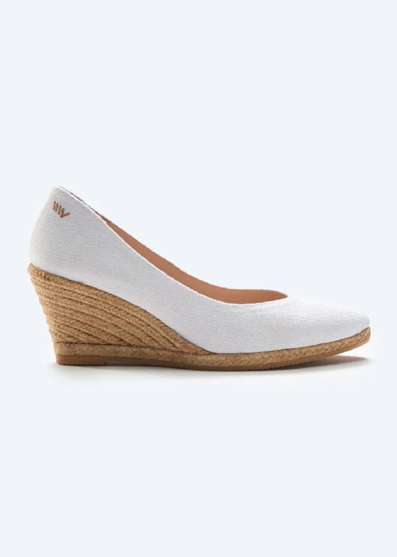 Ergonomic Travel Walking Shoes Roses Limited Edition Canvas V Cut Espadrille Wedges