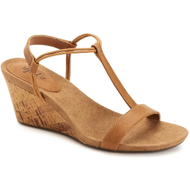 Trendy Soft Cushion Shoes Style & Co. Womens Mulan Dressy Slip On Wedge Sandals