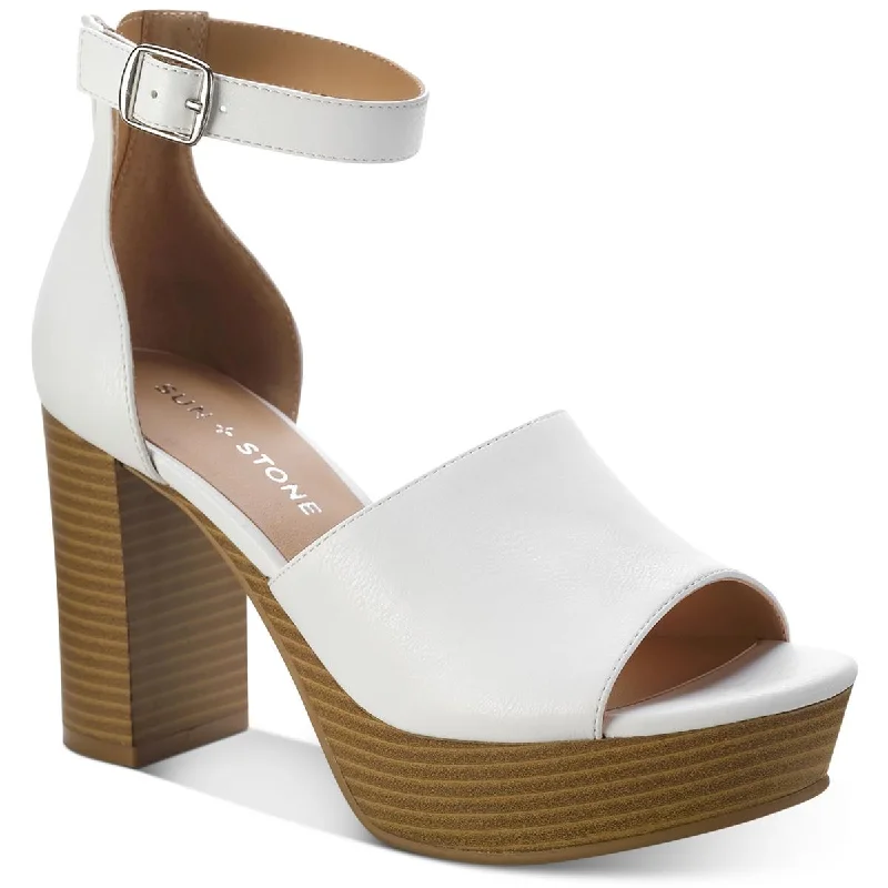 High-Quality Comfort Sneakers Sun + Stone Womens Maisiee Faux Leather Open Toe Heels High-Quality Comfort Sneakers Sun + Stone Womens Maisiee Faux Leather Open Toe Heels
