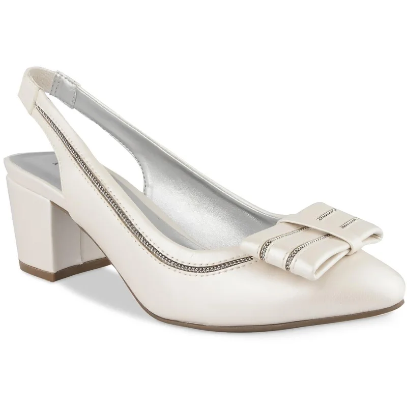 Breathable Everyday Shoes Karen Scott Womens Lanna Faux Leather Slingback Pumps