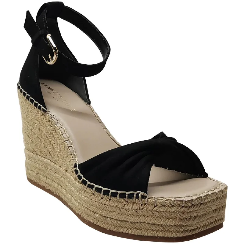 Trendy Street Casual Shoes Kenneth Cole New York Womens SOL Ankle Strap Open Toe Wedge Heels