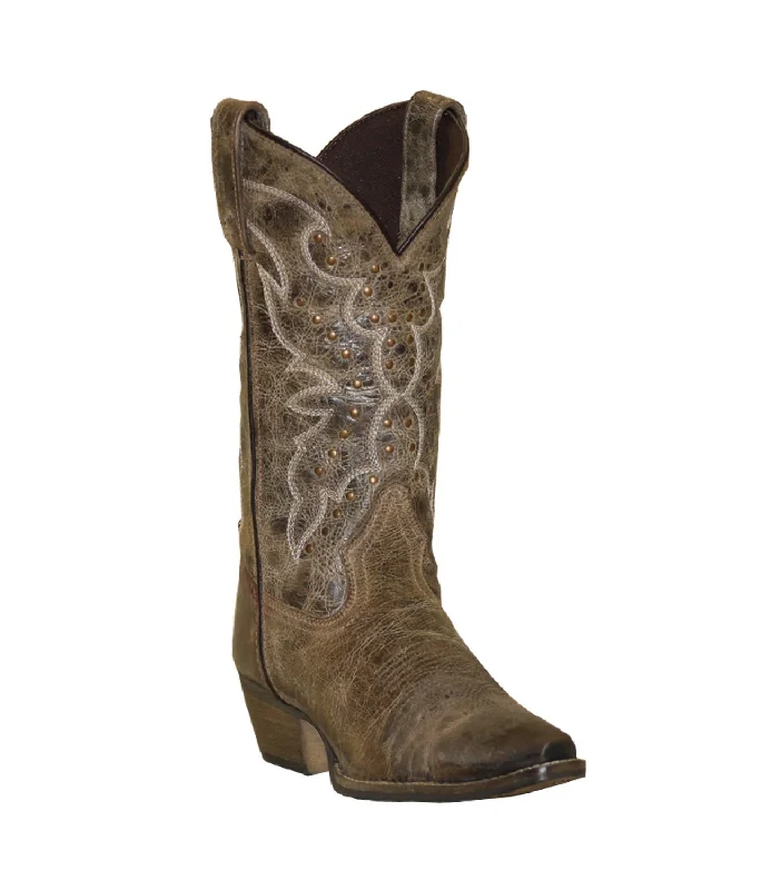 Cloud-Like Comfort Shoes Rawhide Womens 12in Nailheads Tan Leather Cowboy Boots
