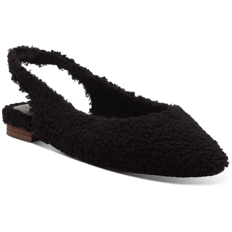 Ultra-Soft Casual Sneakers Vince Camuto Womens Presnue Faux Fur Slip On Slingbacks